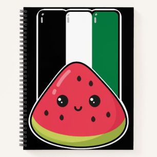 Cute Palestine flag with watermelon-Free Palestin Notebook