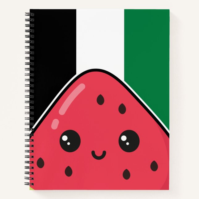 Cute Palestine flag with watermelon-Free Palestin  Notebook (Front)