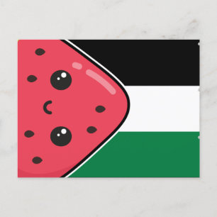 Cute Palestine flag with watermelon-Free Palestin Postcard