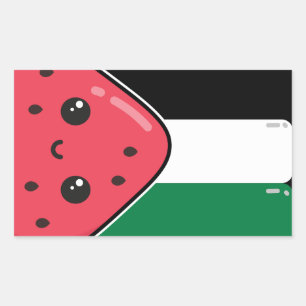 Cute Palestine flag with watermelon-Free Palestin Sticker