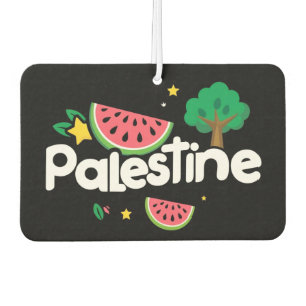 Cute Palestine word surrounded by watermelons tree Air Freshener