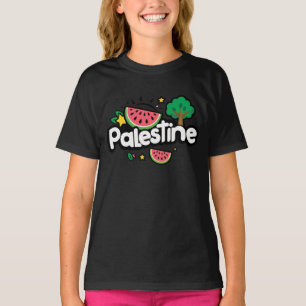 Cute Palestine word surrounded by watermelons tree T-Shirt