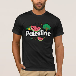 Cute Palestine word surrounded by watermelons tree T-Shirt