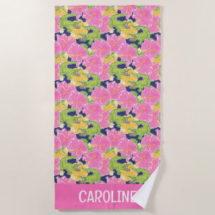 Cute Palm Beach Alligators Beach Towel