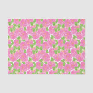 Cute Palm Beach Pink Hibiscus Flowers Tissue Paper