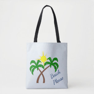 Cute Palm Tree Beach Please Tote Bag