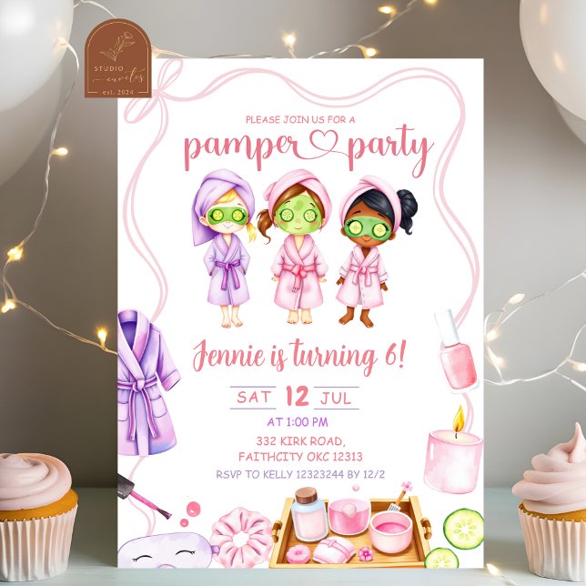 Cute Pamper party Girl Birthday  Invitation (Creator Uploaded)