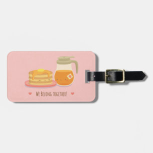 Cute Pancake and Maple Syrup Couple Luggage Tag