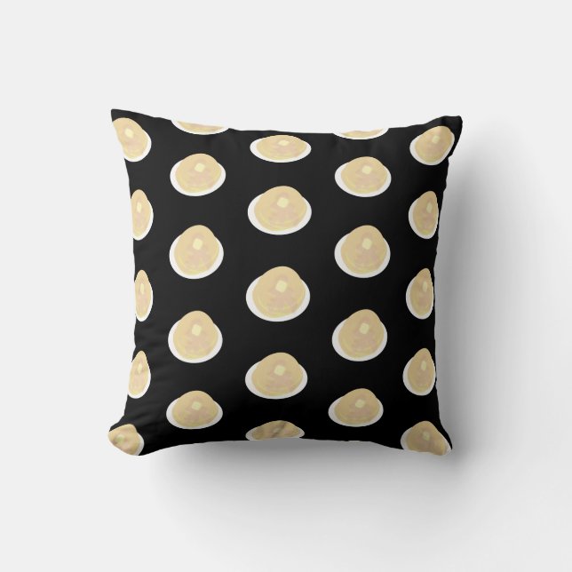 Cute Pancake Dripping Syrup Breakfast Throw Pillow (Front)