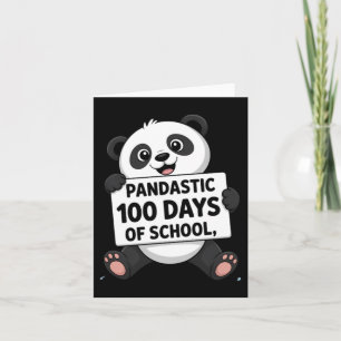 Cute Panda 100 Days At School Card