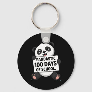Cute Panda 100 Days At School Keychain