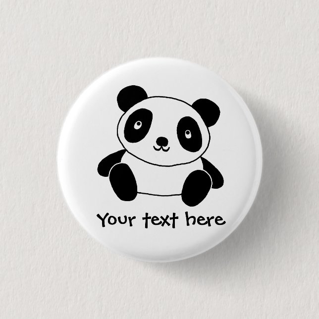 Cute Panda 1 Inch Round Button (Front)