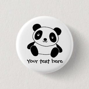 Cute Panda 1 Inch Round Button