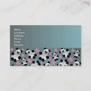 Cute Panda and Flowers Pattern Business Card