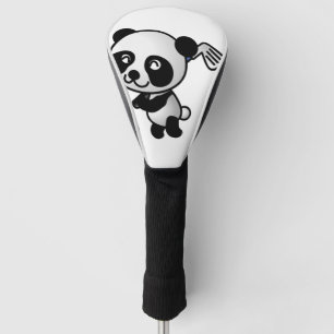 cute panda and golf club golf head cover
