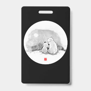 Cute Panda And Polar Bear Animal Lover Badge