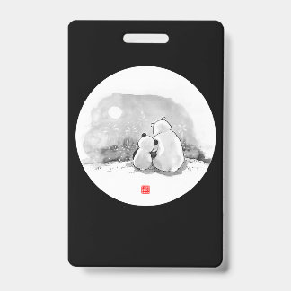 Cute Panda And Polar Bear Animal Lover Badge