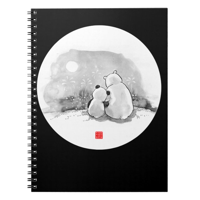 Cute Panda And Polar Bear Animal Lover Notebook (Front)