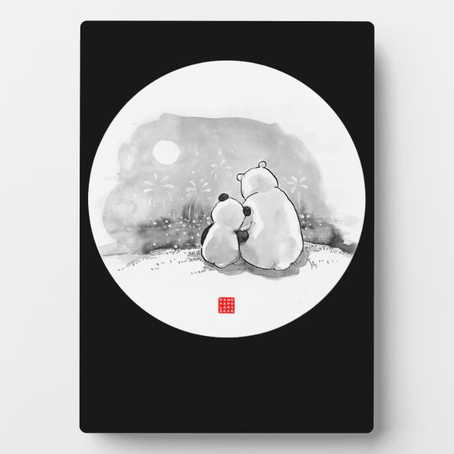 Cute Panda And Polar Bear Animal Lover Plaque (Front)