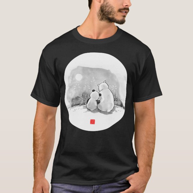 Cute Panda And Polar Bear Animal Lover T-Shirt (Front)