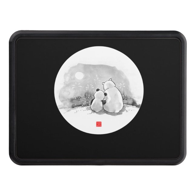 Cute Panda And Polar Bear Animal Lover Trailer Hitch Cover (Front)