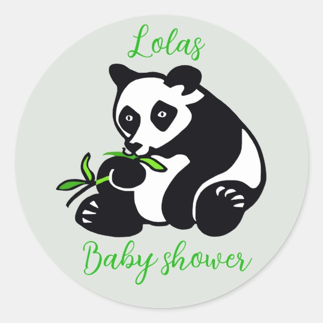  Cute PANDA - Animal - baby shower - Perdsonalize Classic Round Sticker (Front)