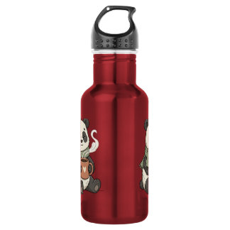 Cute Panda - Animal Cafe Illustration 532 Ml Water Bottle