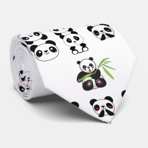 Cute panda animal pattern tie