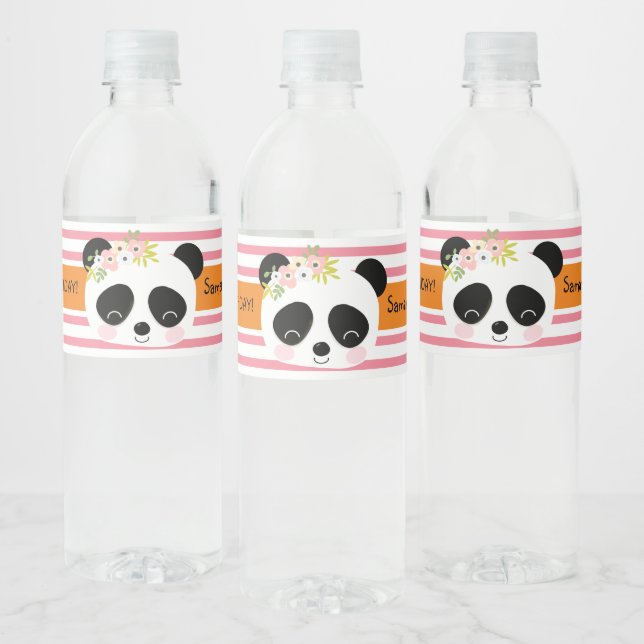 Cute Panda Anniversaire Fête Étiquette bouteille d (Bouteilles)