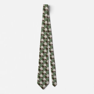 Cute Panda, Asian Bear, Watercolor Animal Tie