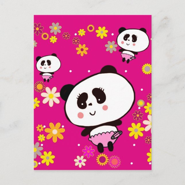 Cute Panda Baby customized Postcard (Front)