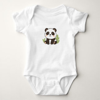 Cute Panda Baby Jersey Bodysuit 