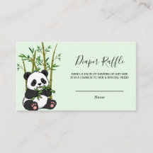 Cute Panda Bamboo Diaper Raffle Mint Baby Shower
