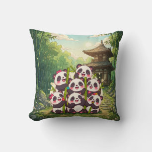 Cute Panda Bamboo Garden Pillow