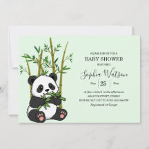 Cute Panda Bamboo Mint Baby Shower