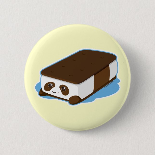 Cute Panda Bar Ice Cream 2 Inch Round Button (Front)