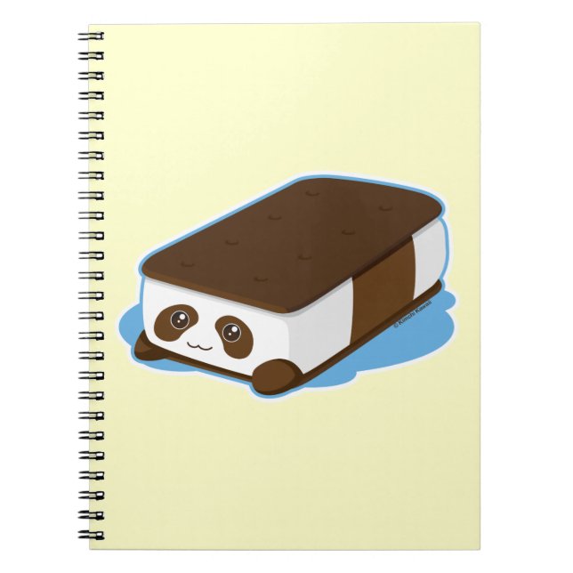 Cute Panda Bar Ice Cream Notebook (Front)