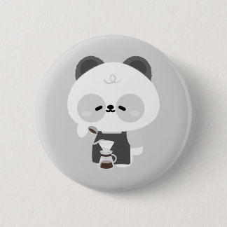 Cute Panda Barista 2 Inch Round Button