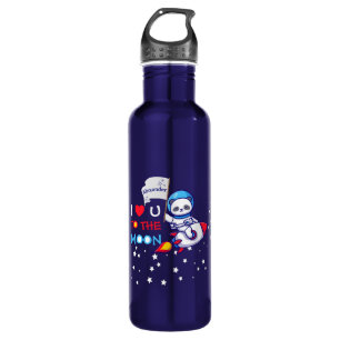 Cute Panda Bear Astronaut On Rocket Ship Kids  710 Ml Water Bottle