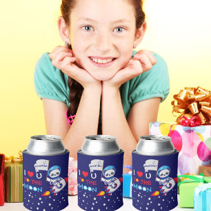 Cute Panda Bear Astronaut On Rocket Ship Kids  Can Cooler