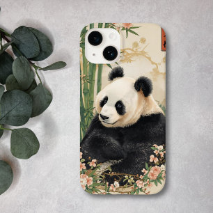 Cute Panda Bear Bamboo Art iPhone 14 Case