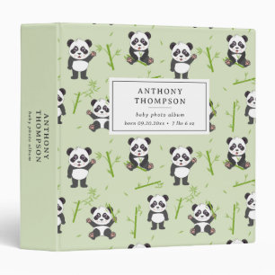 Cute Panda Bear Bamboo Kawaii Animals Pattern Binder