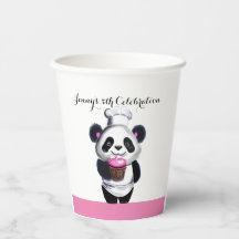 Cute Panda Bear Birthday Paper cup