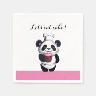 Cute Panda Bear Birthday Paper Napkin