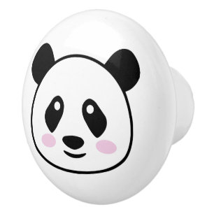 Cute panda bear ceramic door and drawer knob