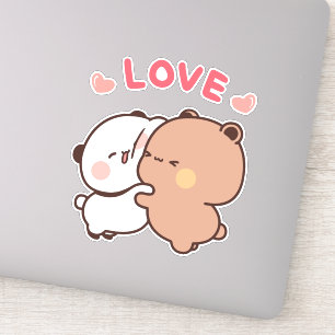 Cute Panda bear couple, bubu and dudu hugs love