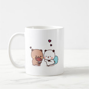 Cute Panda bear couple hugin, bubu and gift love Coffee Mug
