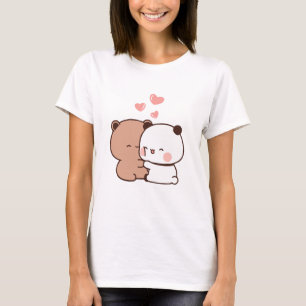 Cute Panda bear couple, Huging love T-Shirt