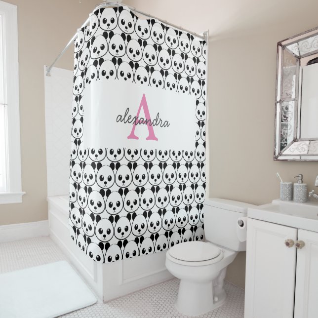 Cute panda bear custom Monogram  (In Situ)