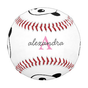 Cute panda bear custom Monogram  Baseball